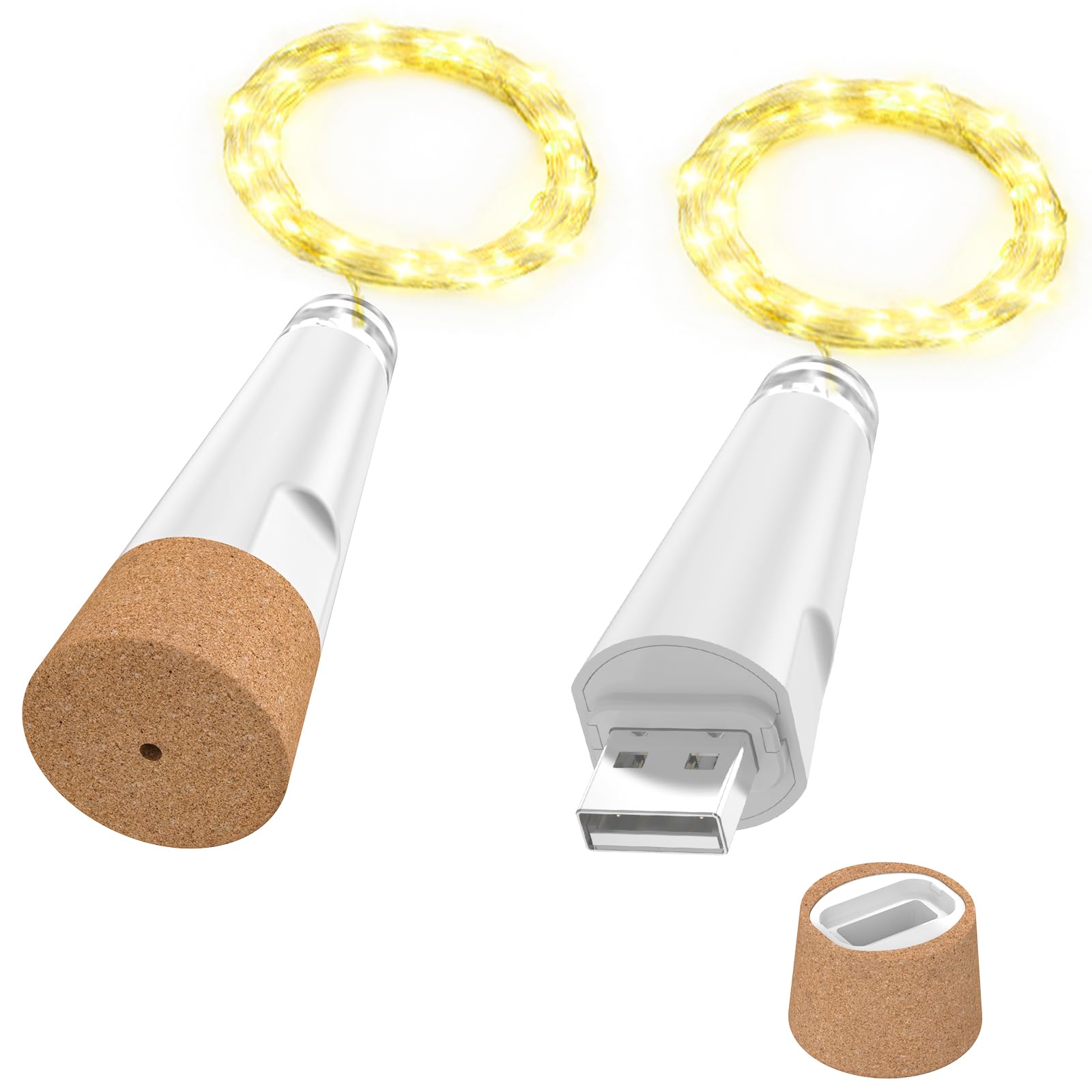 Ousmin Luci Stringa Ricaricabili USB con Sughero