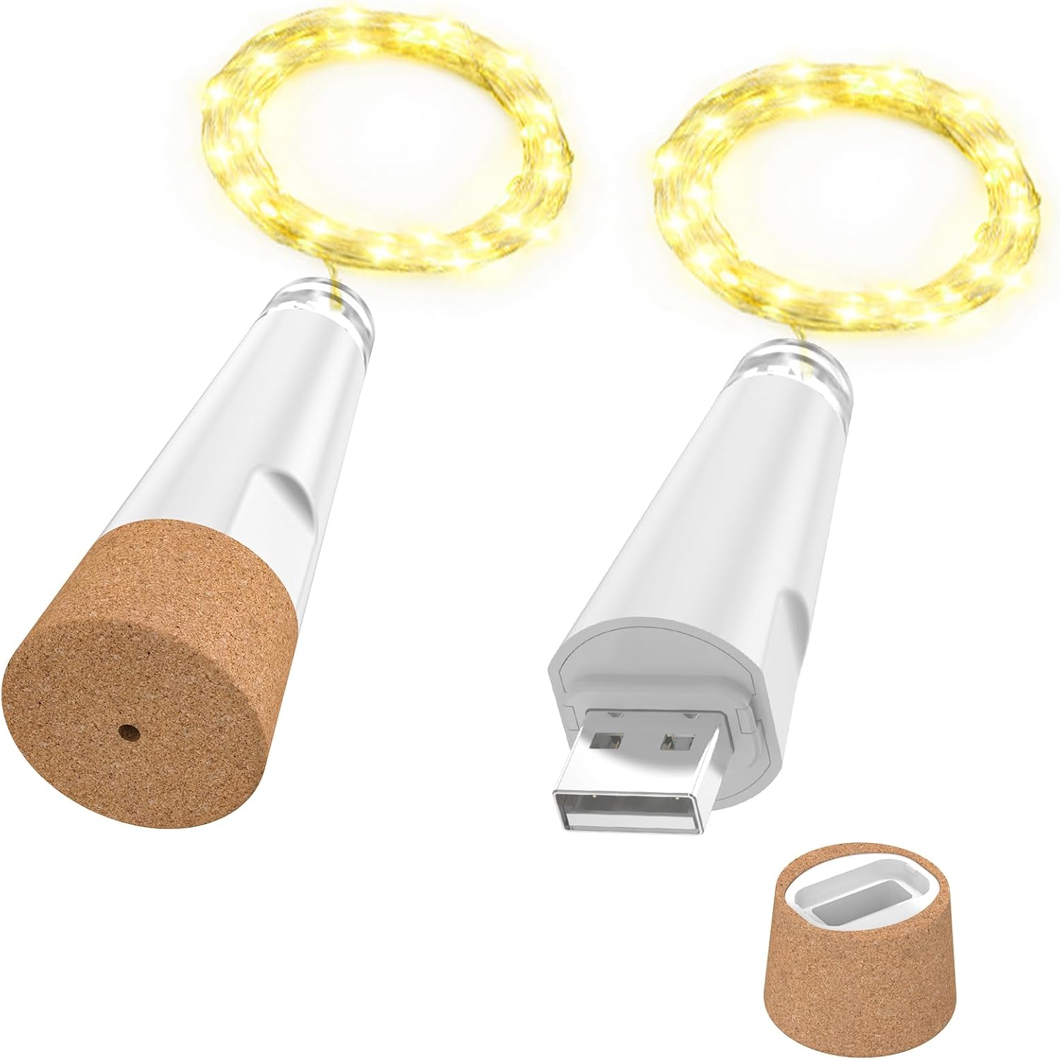 Ousmin Luci Stringa Ricaricabili USB con Sughero - immagine 1