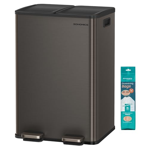 Songmics Cestino da Cucina 2x30L, Grigio Ardesia