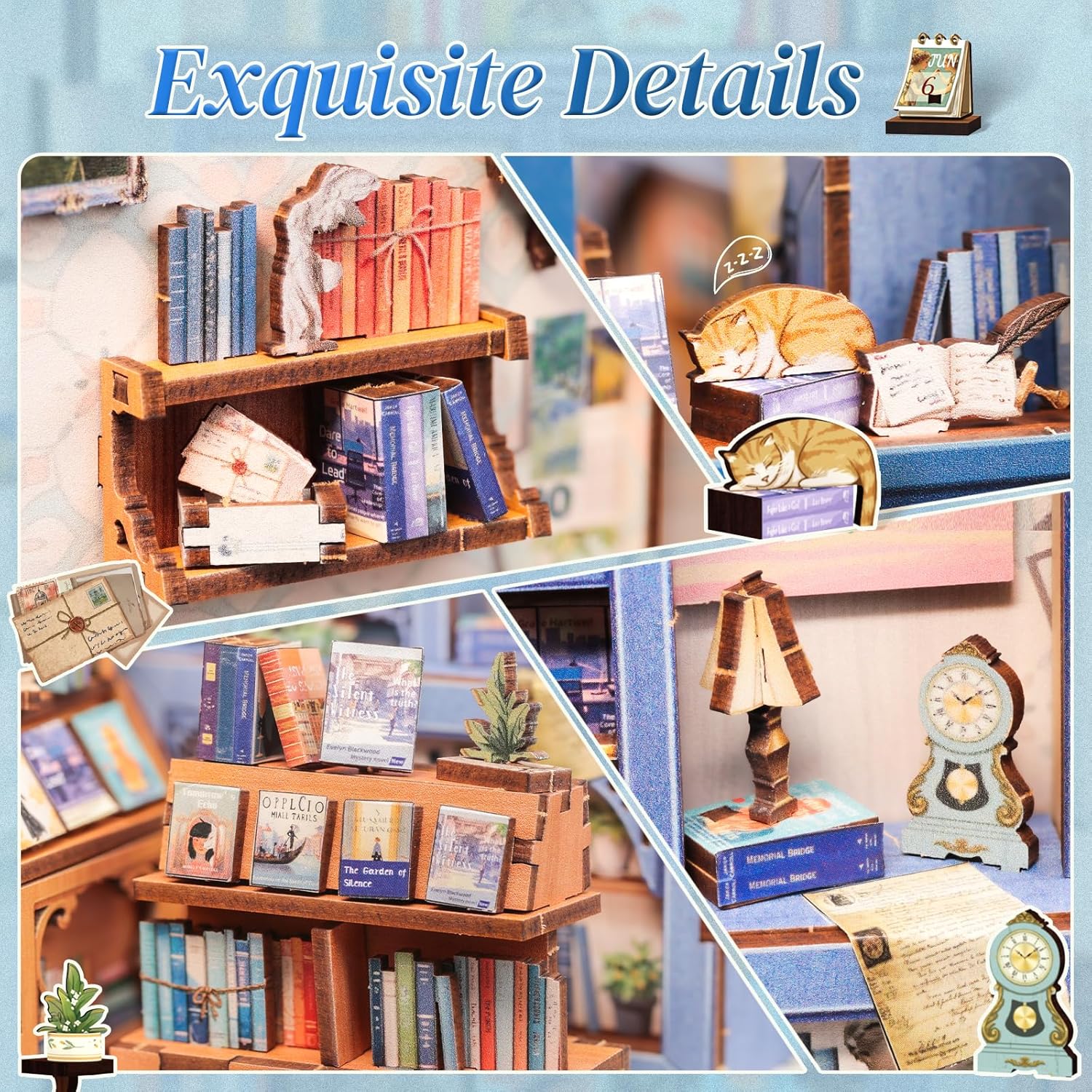 CUTEBEE Book Nook Kit - Miniatura Fai da Te per Adulti - immagine 5