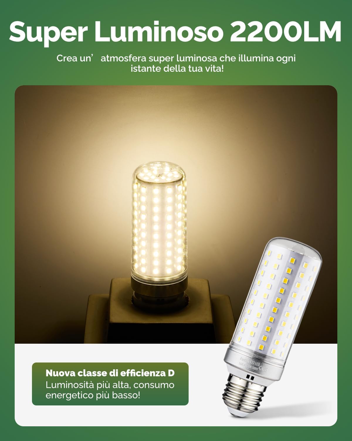 Lampadine LED E27 Luce Naturale 4000K 16W - immagine 2