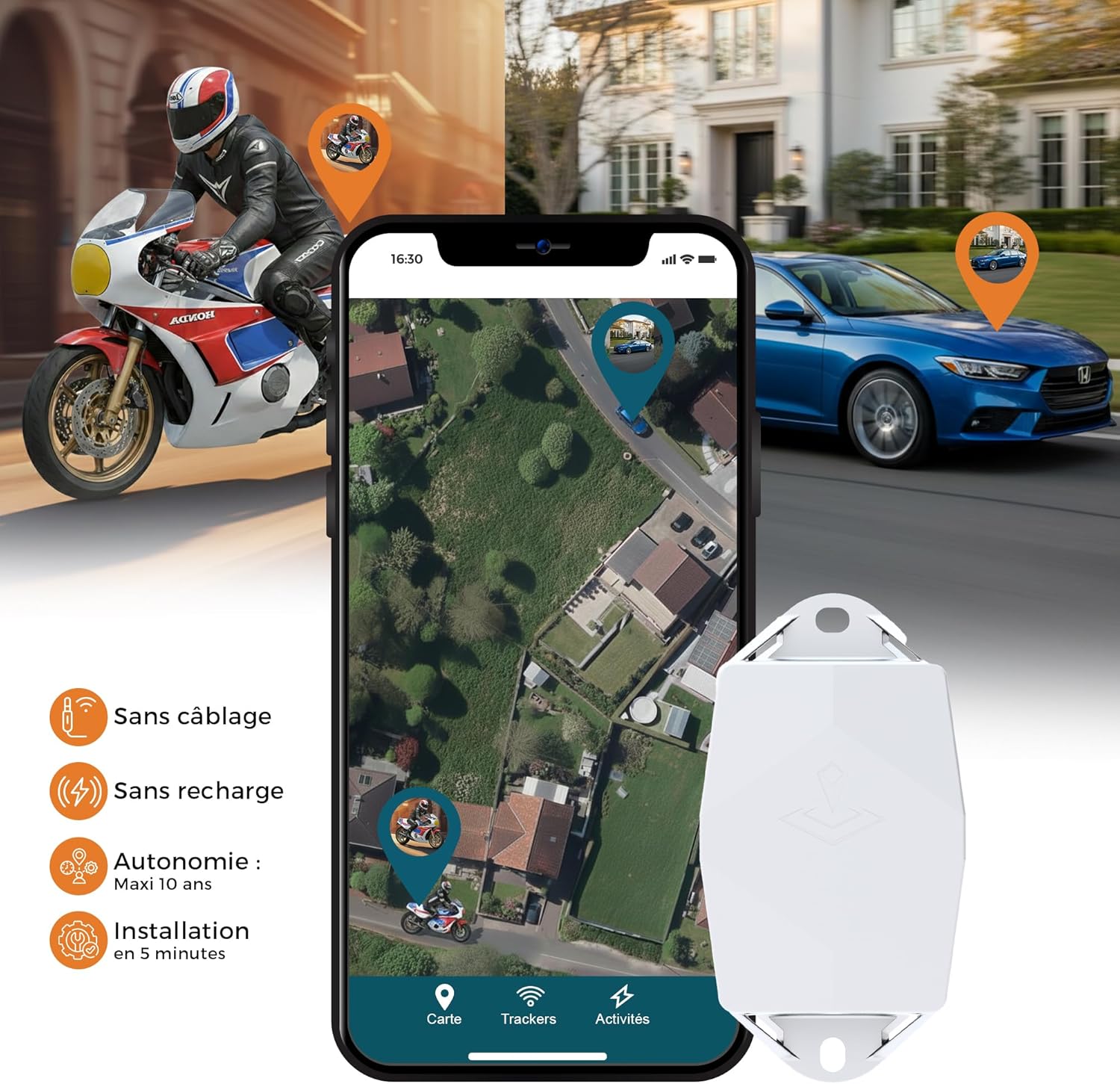 Tracciatore GPS Maxi Bianco per Auto e Moto 5 Anni - immagine 2