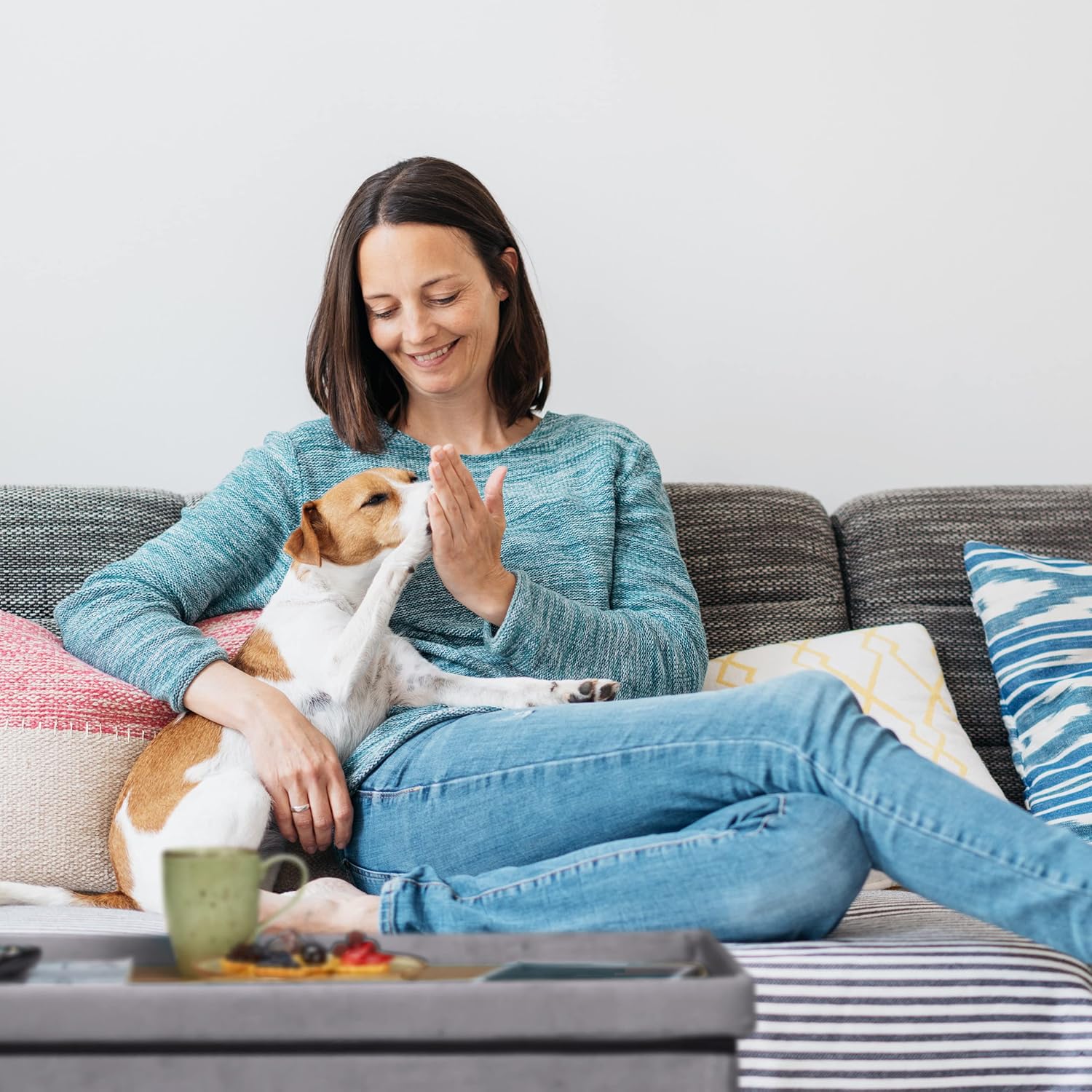 Relaxdays Pouf Contenitore Velluto, Creme - immagine 5