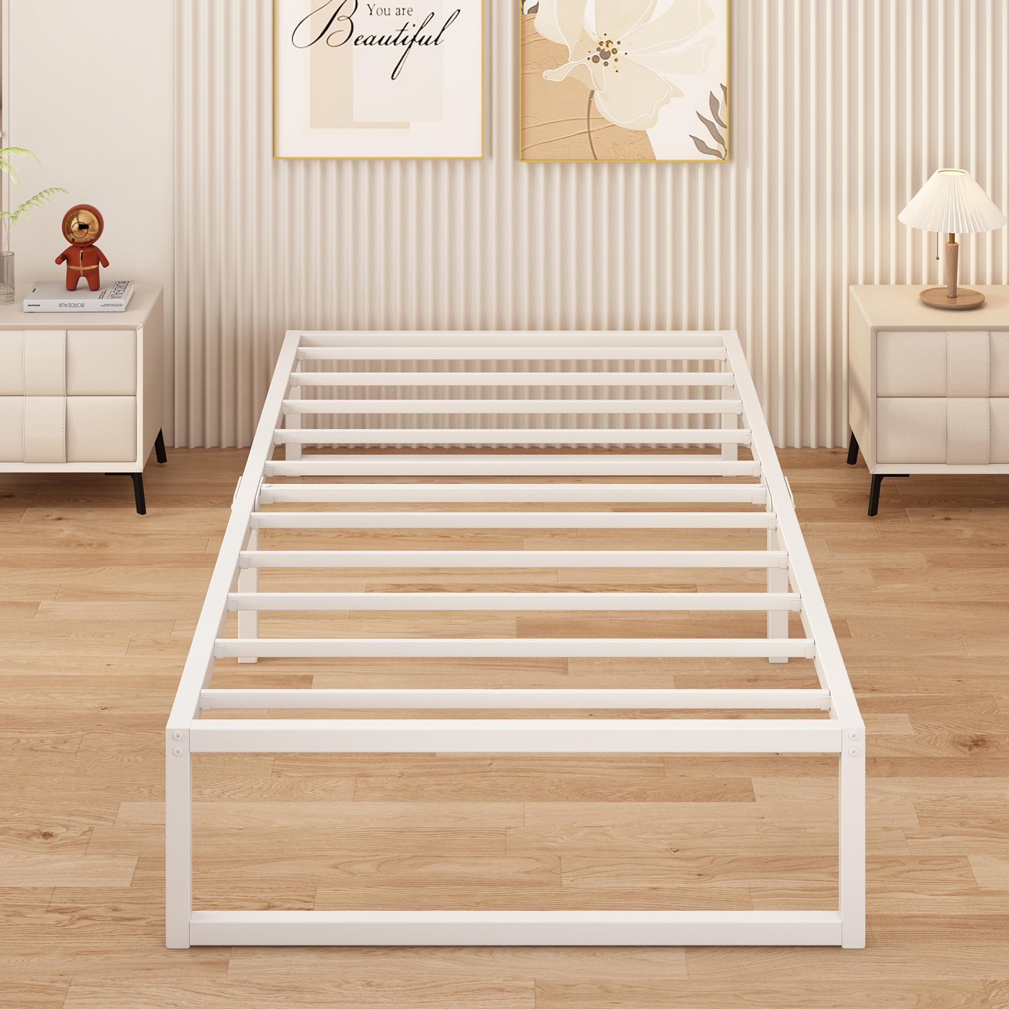 Yicensen Struttura Letto Singola 80x190 cm, Bianco