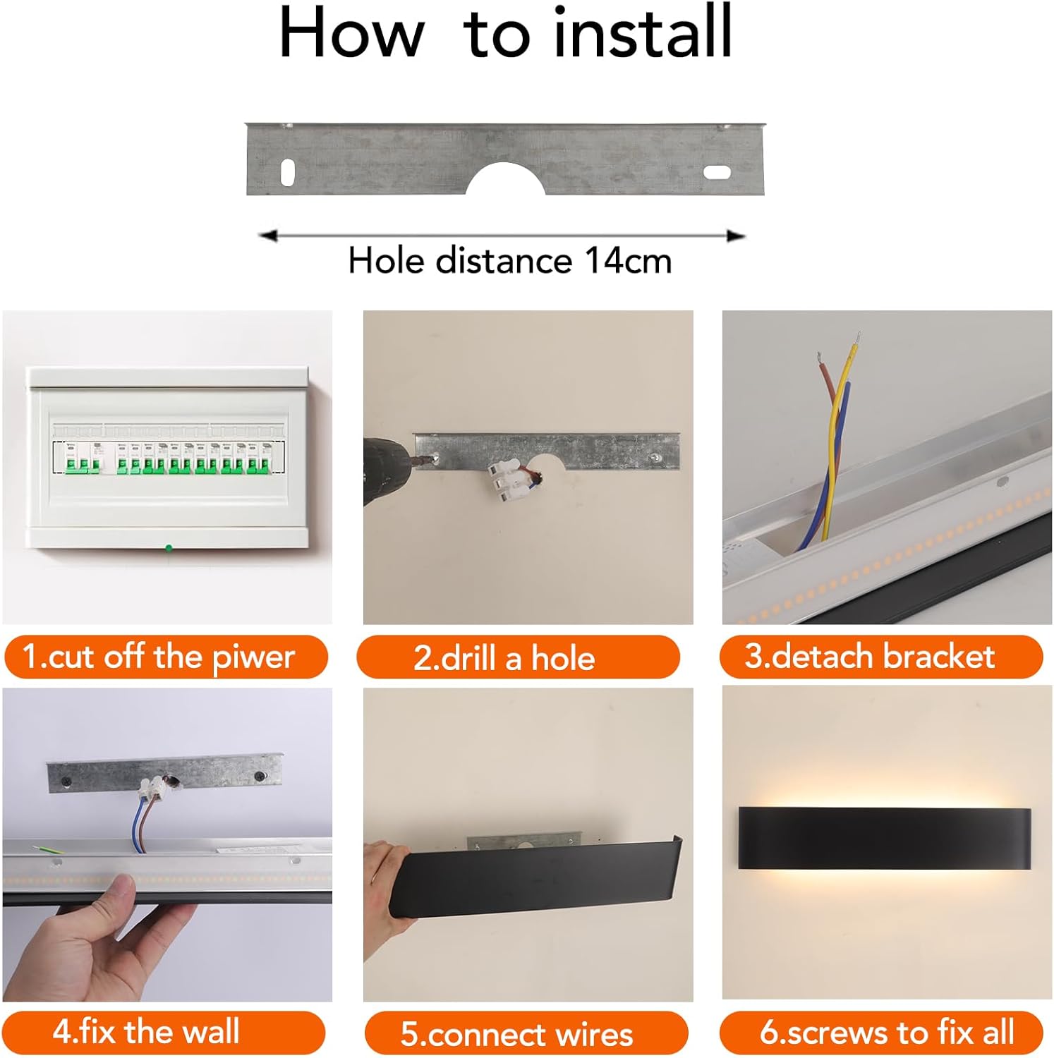 Fupe Applique da Parete Interno LED 24W, 4 Pezzi - immagine 7