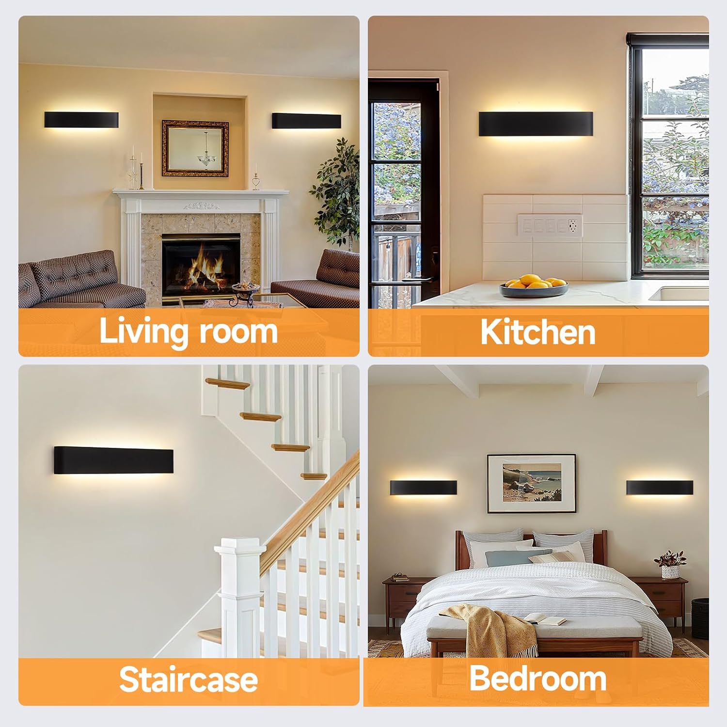 Fupe Applique da Parete Interno LED 24W, 4 Pezzi - immagine 9