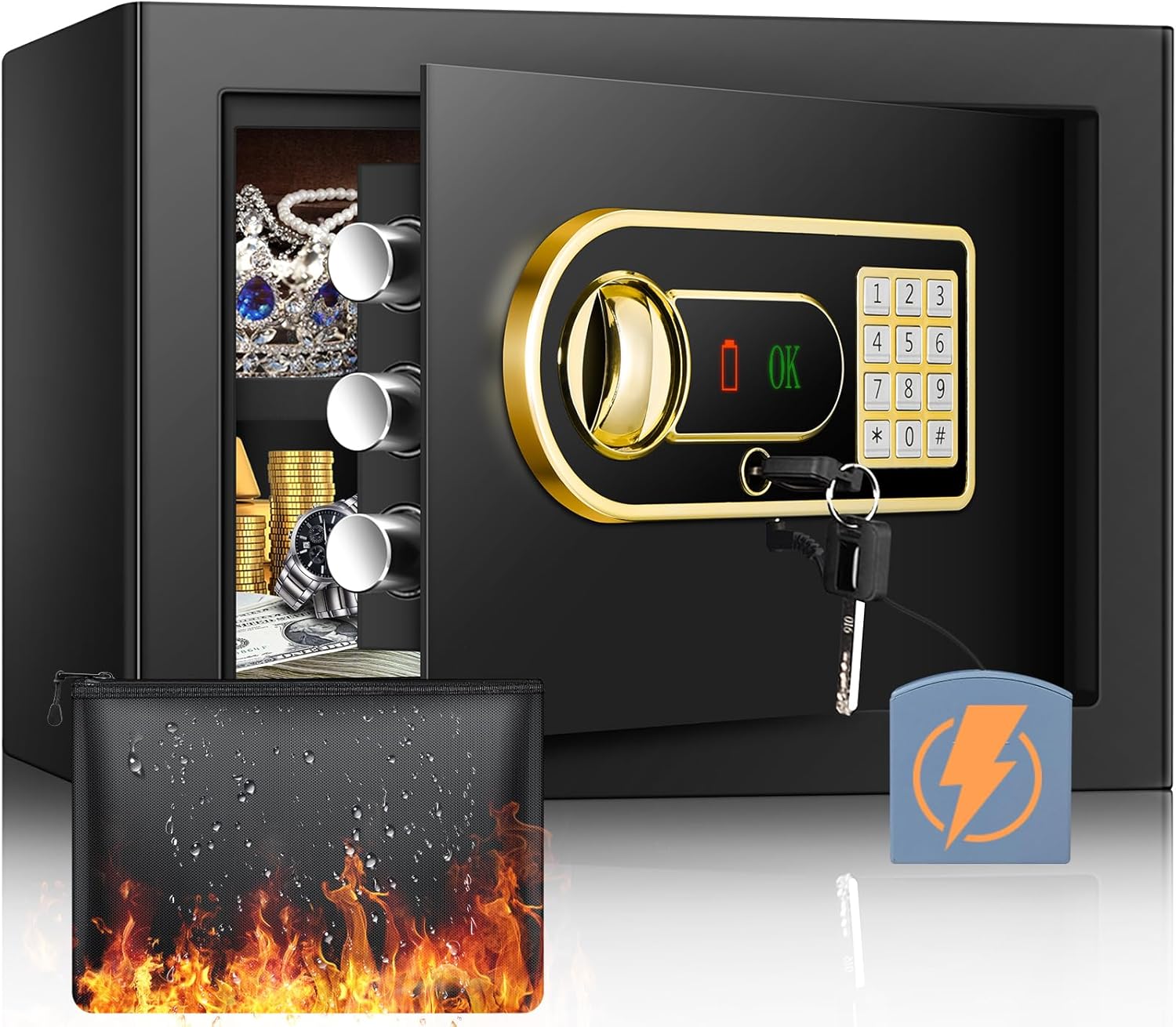 Mejasg Cassaforte 25L Ignifuga e Impermeabile - immagine 1