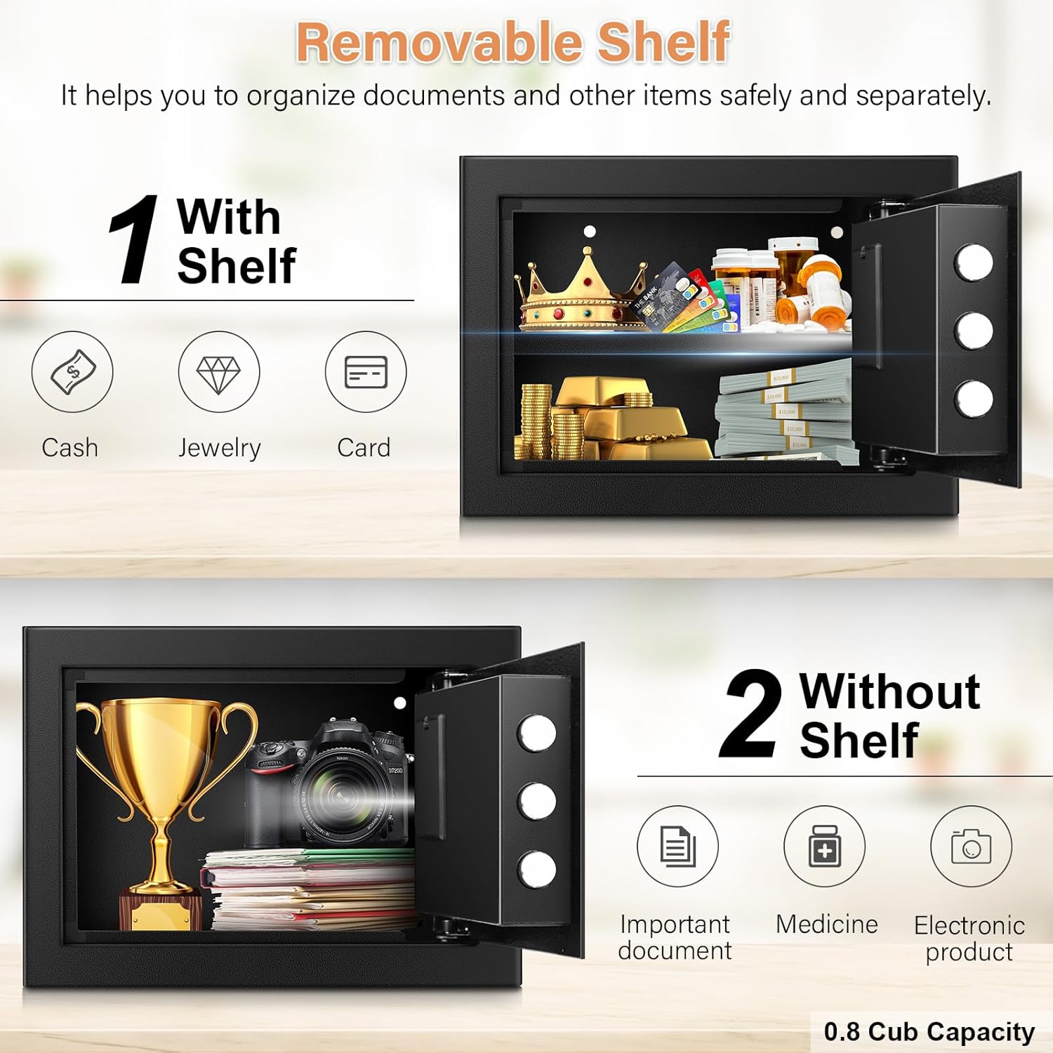 Mejasg Cassaforte 25L Ignifuga e Impermeabile - immagine 4