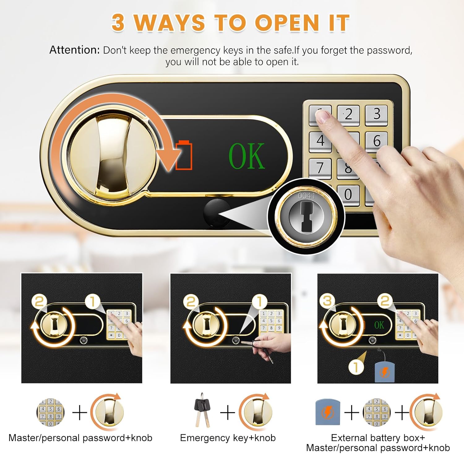 Mejasg Cassaforte 25L Ignifuga e Impermeabile - immagine 7