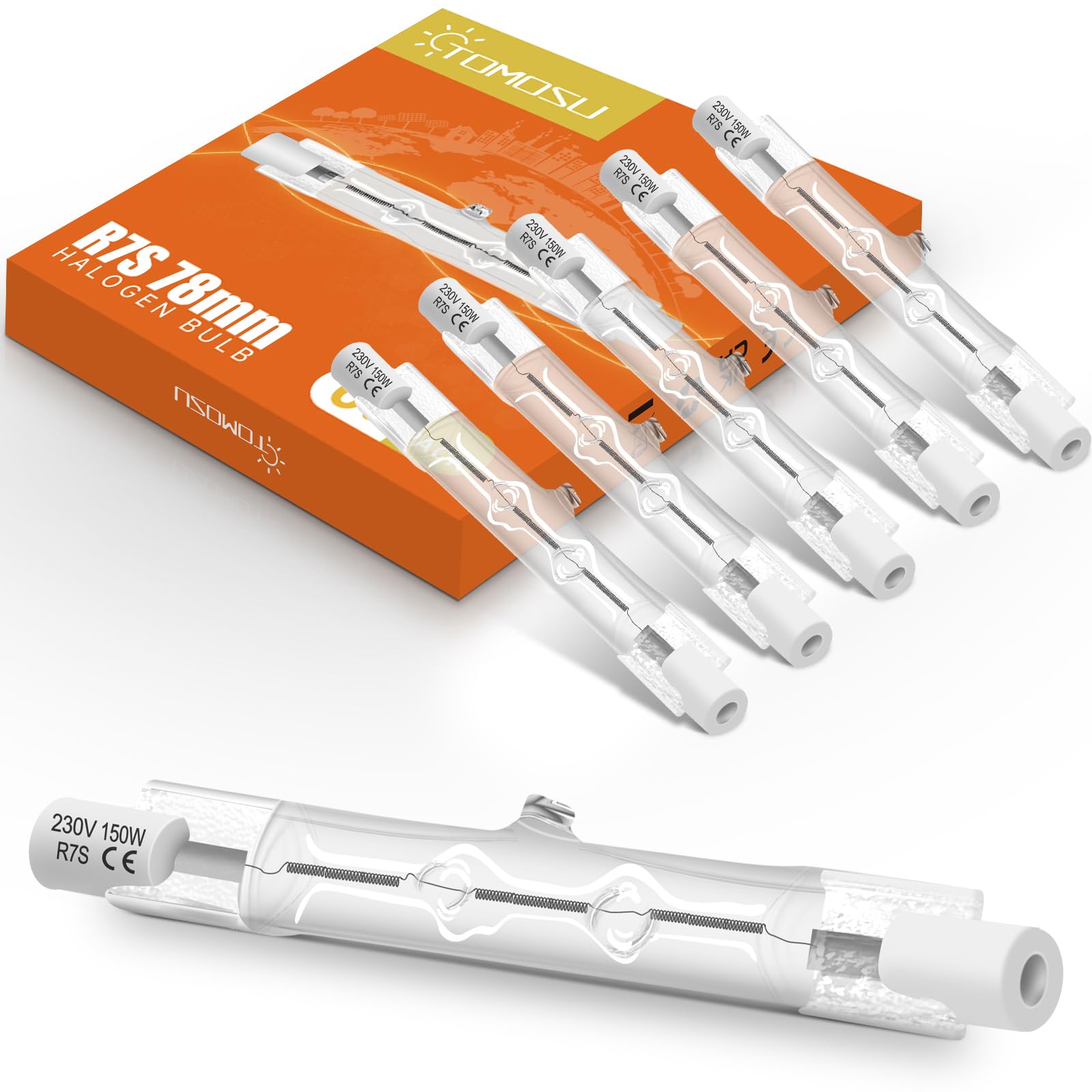 Lampadina Alogena R7s 78mm 150W, 6 Pezzi
