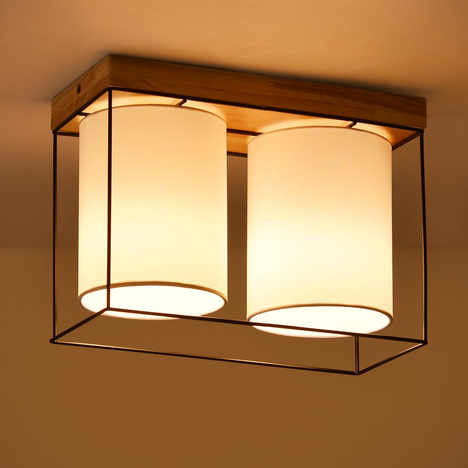 Lampada da Soffitto Camera da Letto in Legno E14