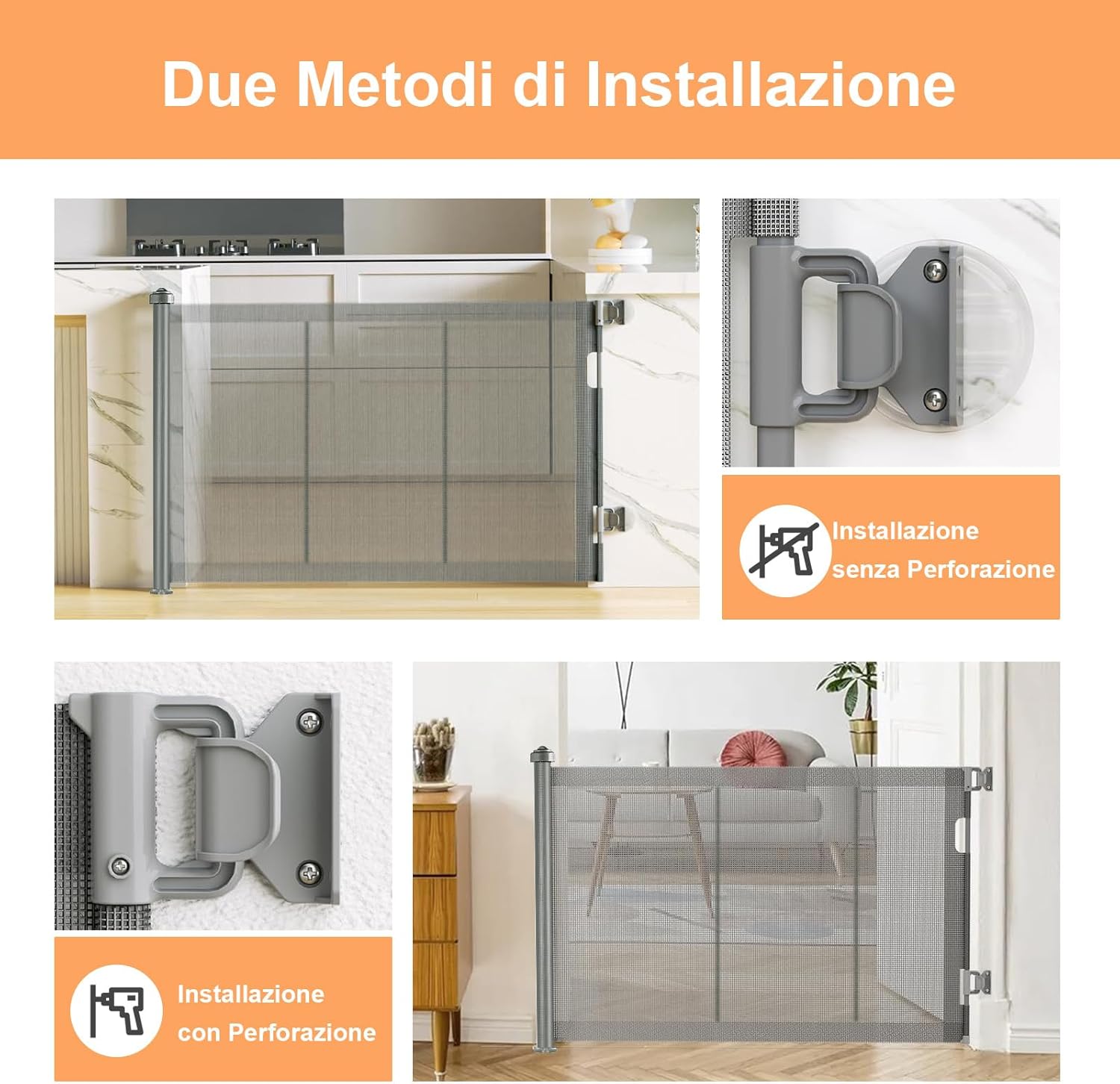 Griglia di Protezione Scale Estensibile Senza Foratura - immagine 2