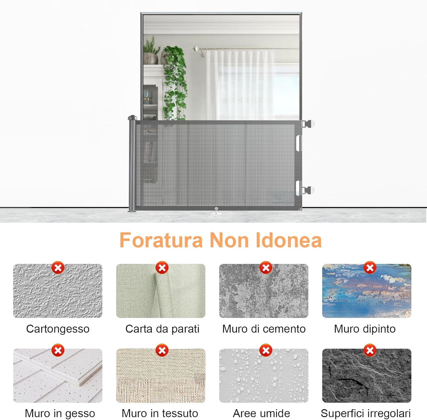 Griglia di Protezione Scale Estensibile Senza Foratura - immagine 4