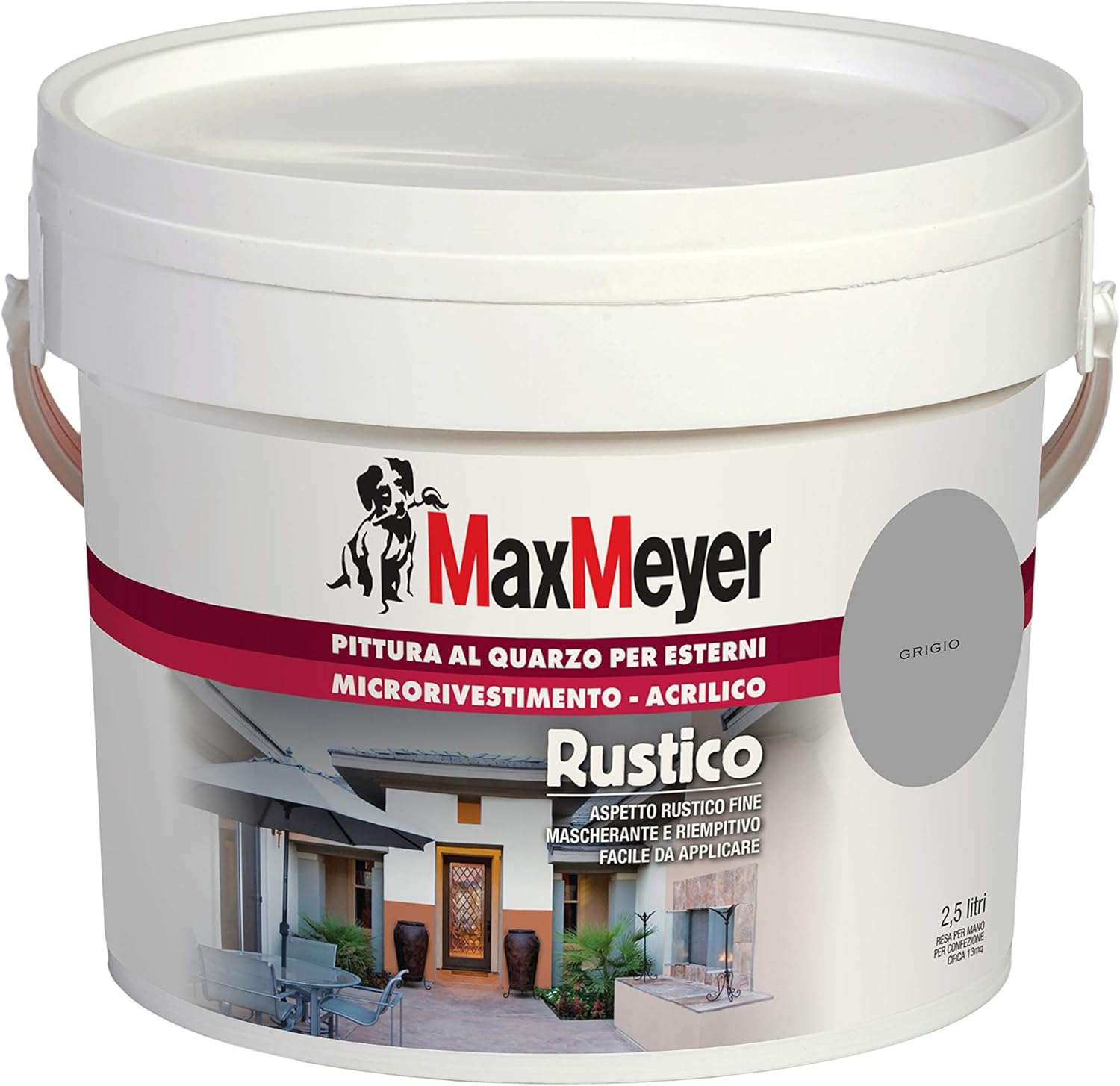 Maxmeyer Pittura per Esterni Quarzo Rustico 2,5 L - immagine 1