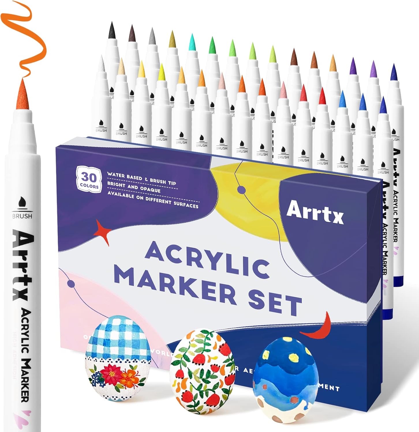 Arrtx Matite Acriliche 30 Colori Impermeabili - immagine 1