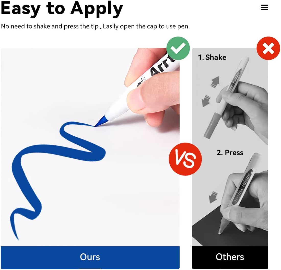 Arrtx Matite Acriliche 30 Colori Impermeabili - immagine 3