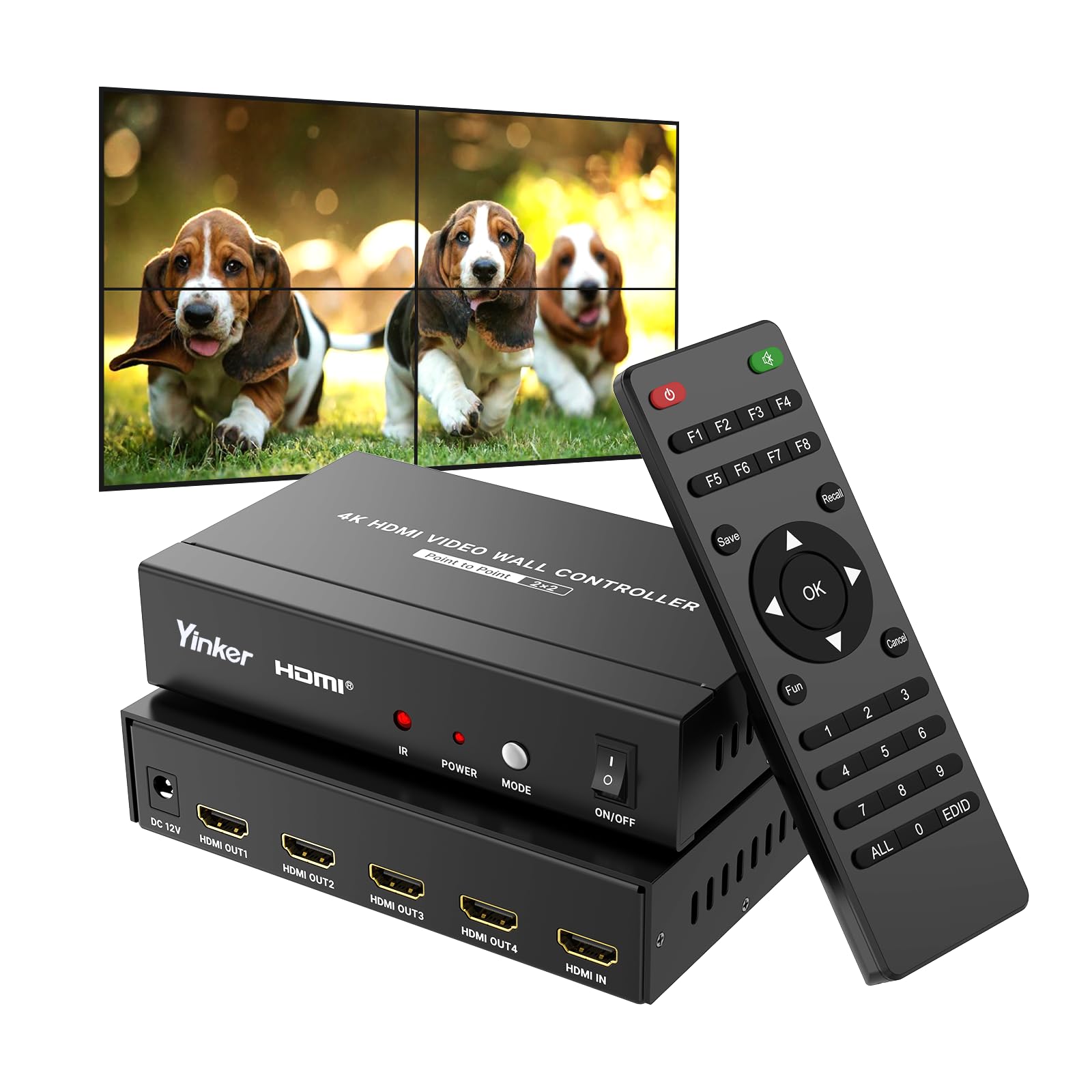 Video Regolatore Parete 4K@60Hz con Rotazione 180°