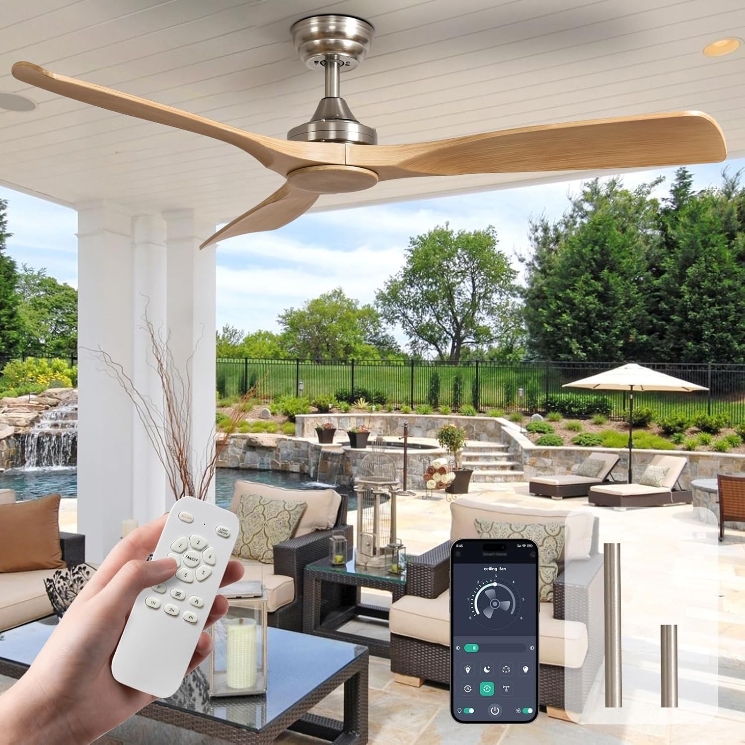 DEPULEY Grande Ventilatore da Soffitto per Esterni 132 cm