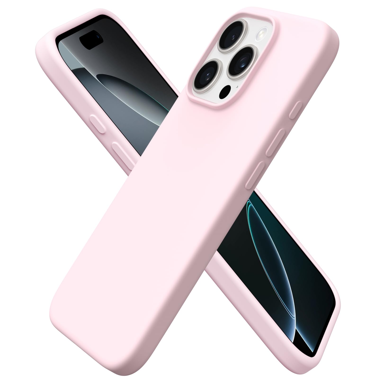 Ornarto Cover per iPhone 16 Pro 6,3 Pollici, Rosa Creta