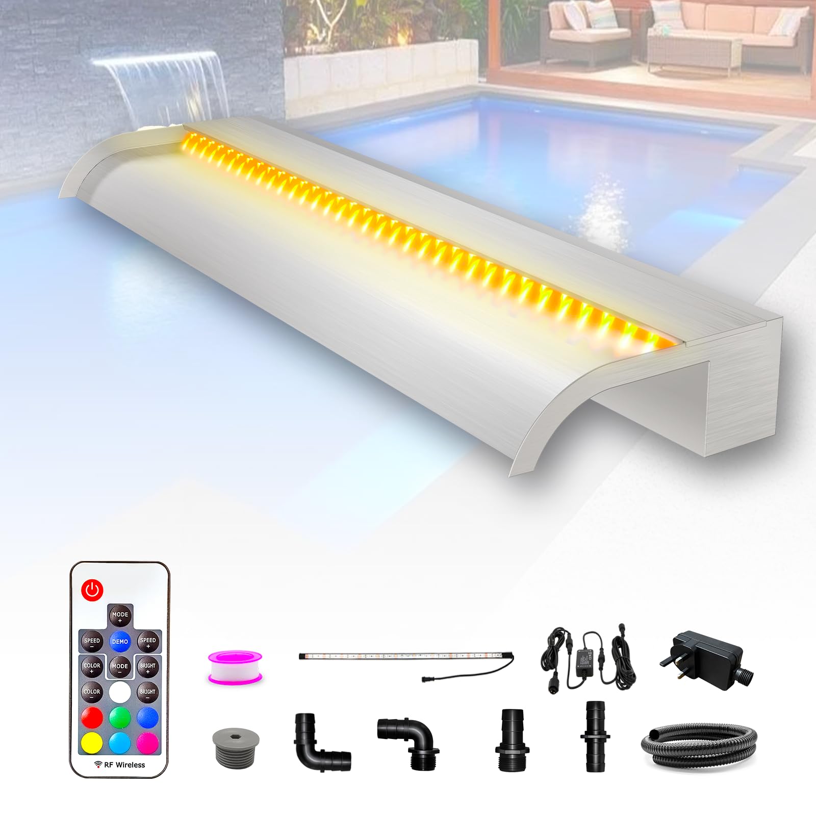 Longrun 90 cm in acciaio inox curvo