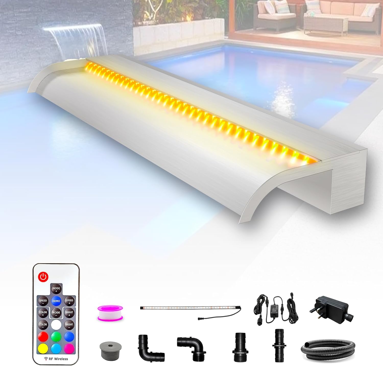 Longrun 90 cm in acciaio inox curvo - immagine 1