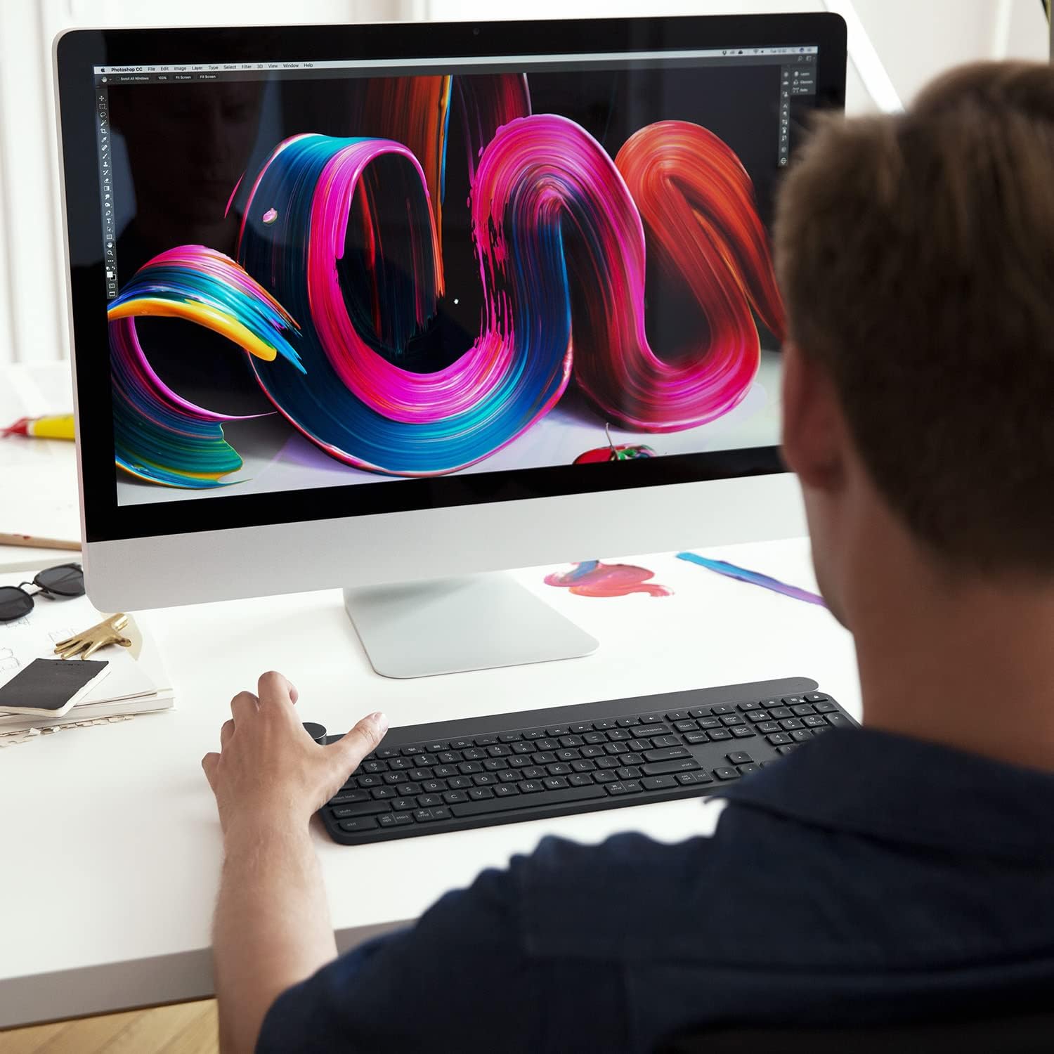 Logitech Craft Tastiera Wireless con Pulsante Girevole, Nero - immagine 2