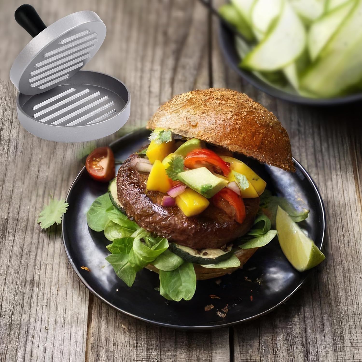 Pressa per Hamburger in Alluminio con 100 Fogli - immagine 6