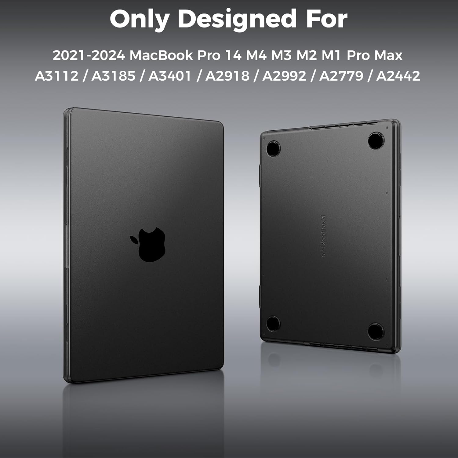 Eoocoo Cover Ultra Sottile per MacBook Pro 14 Pollici, Nero Siderale - immagine 6