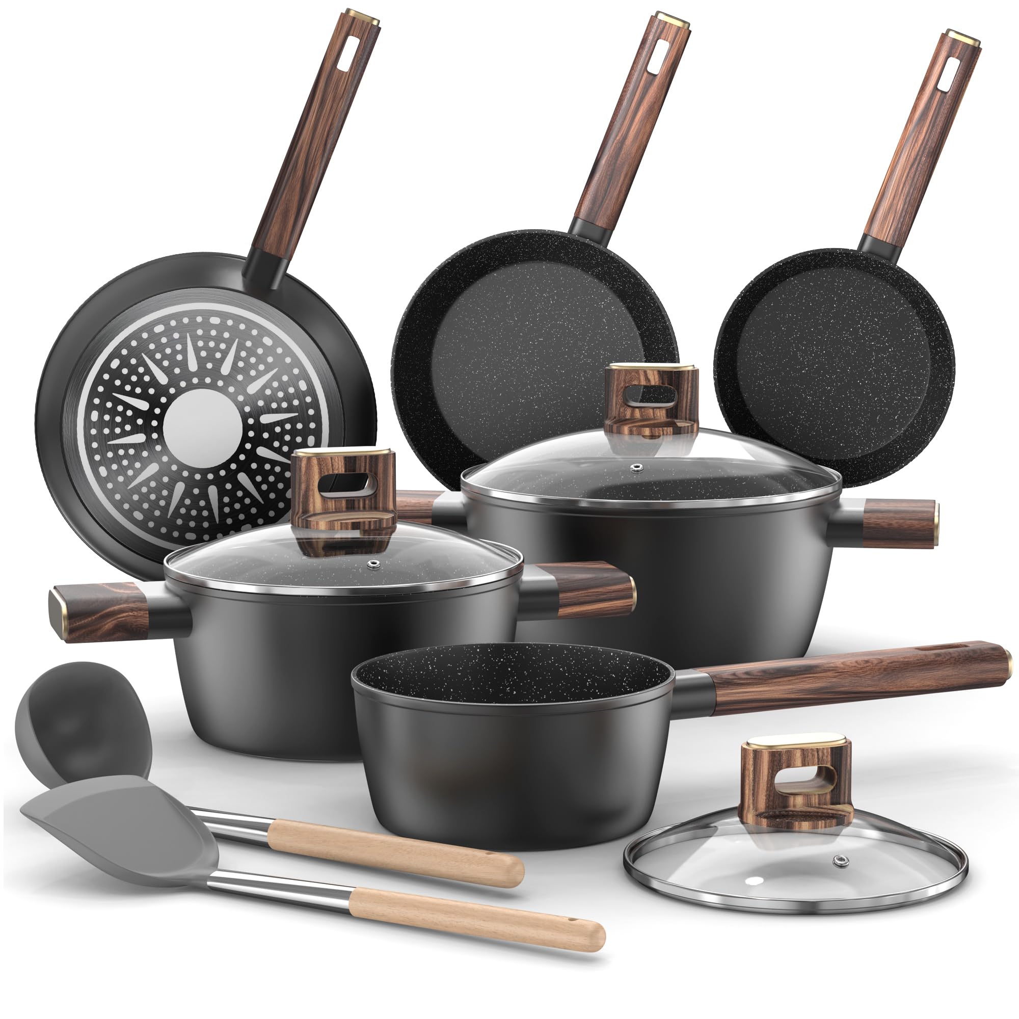 Set Pentole Induzione 11 Pcs Antiaderenti Topbooc