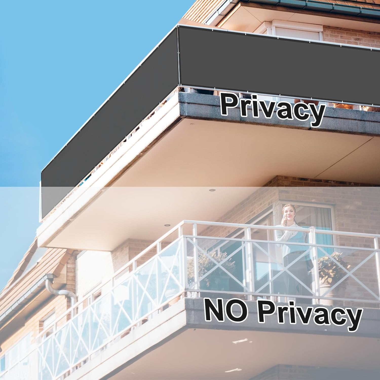 Sunnylaxx Frangivisto Balcone 100x800 cm, Antracite - immagine 3