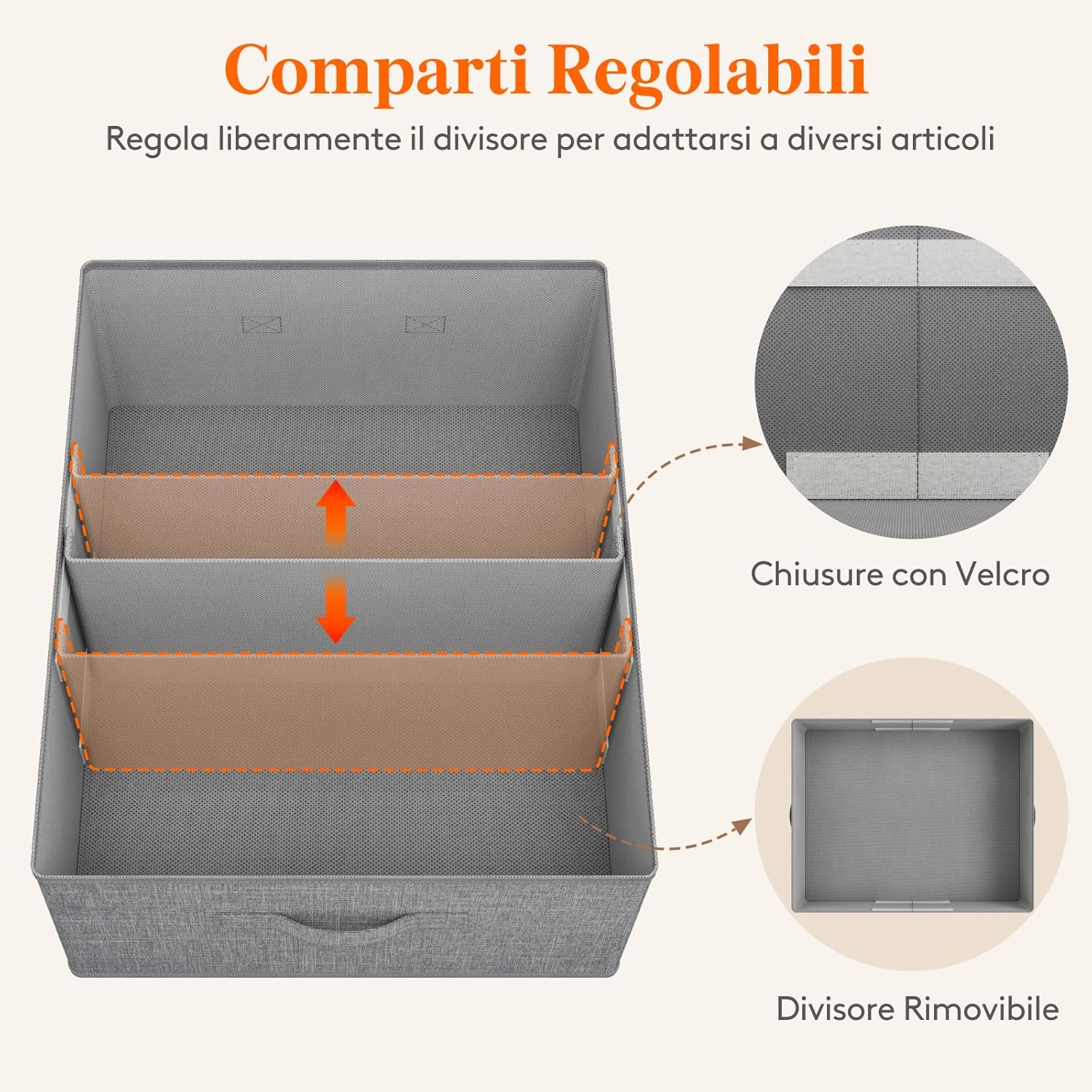 Lifewit Organizer Armadio Set 4 Pieghevoli Grigio Chiaro - immagine 3