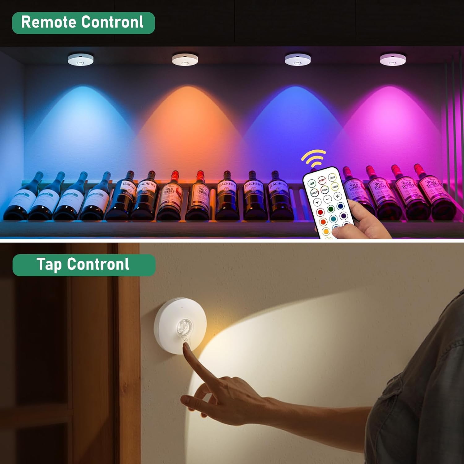 Luci a Disco Ricaricabili con Telecomando (6 pezzi) - immagine 5