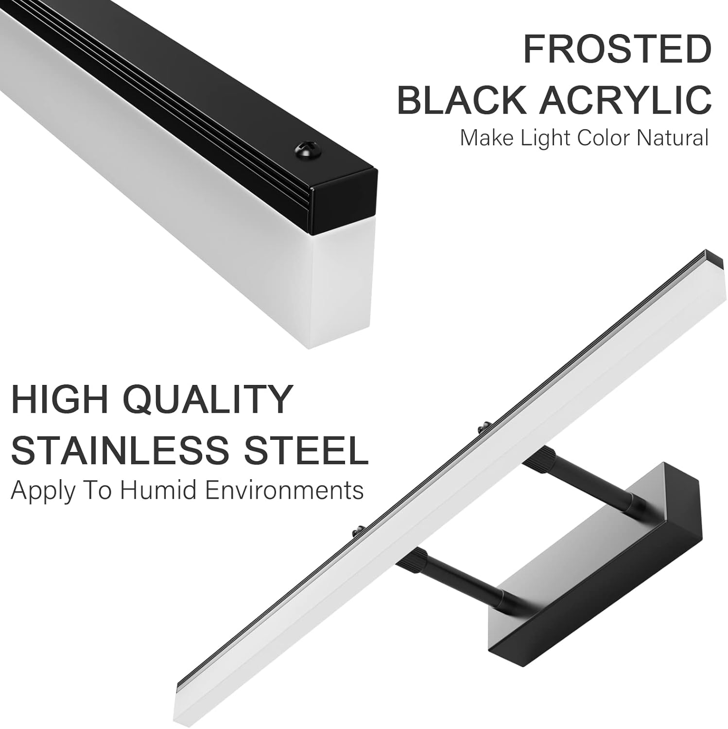 Klighten Lampada per Specchio LED Bagno 60CM 14W, Nero - immagine 3