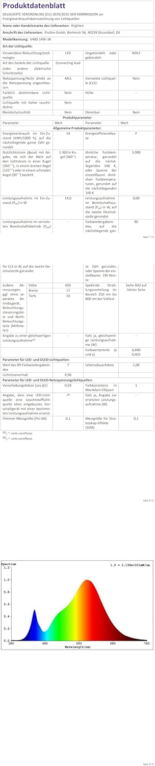 Klighten Lampada per Specchio LED Bagno 60CM 14W, Nero - immagine 8