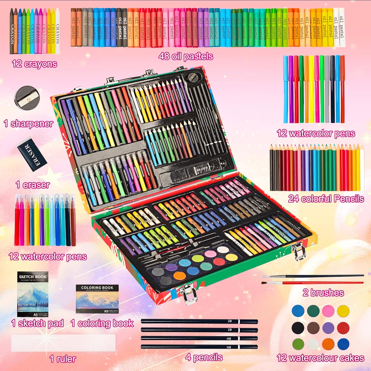 Kinspory Valigetta Colori Bambina 150 Pezzi - immagine 2