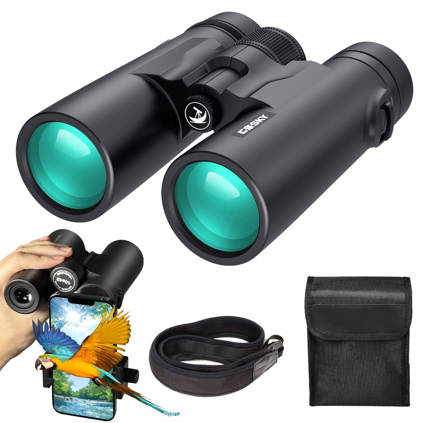 Gosky Binocolo Prisma a Tetto 10x42 HD per Adulti