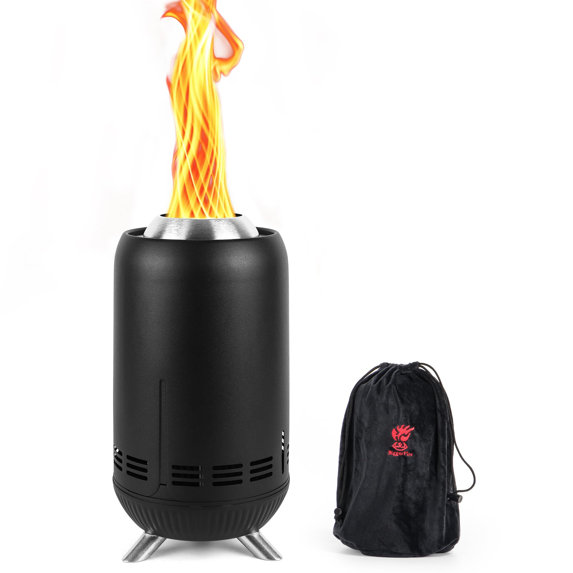 Biggerfire Mini Braciere da Tavolo XL Nero in Acciaio Inox