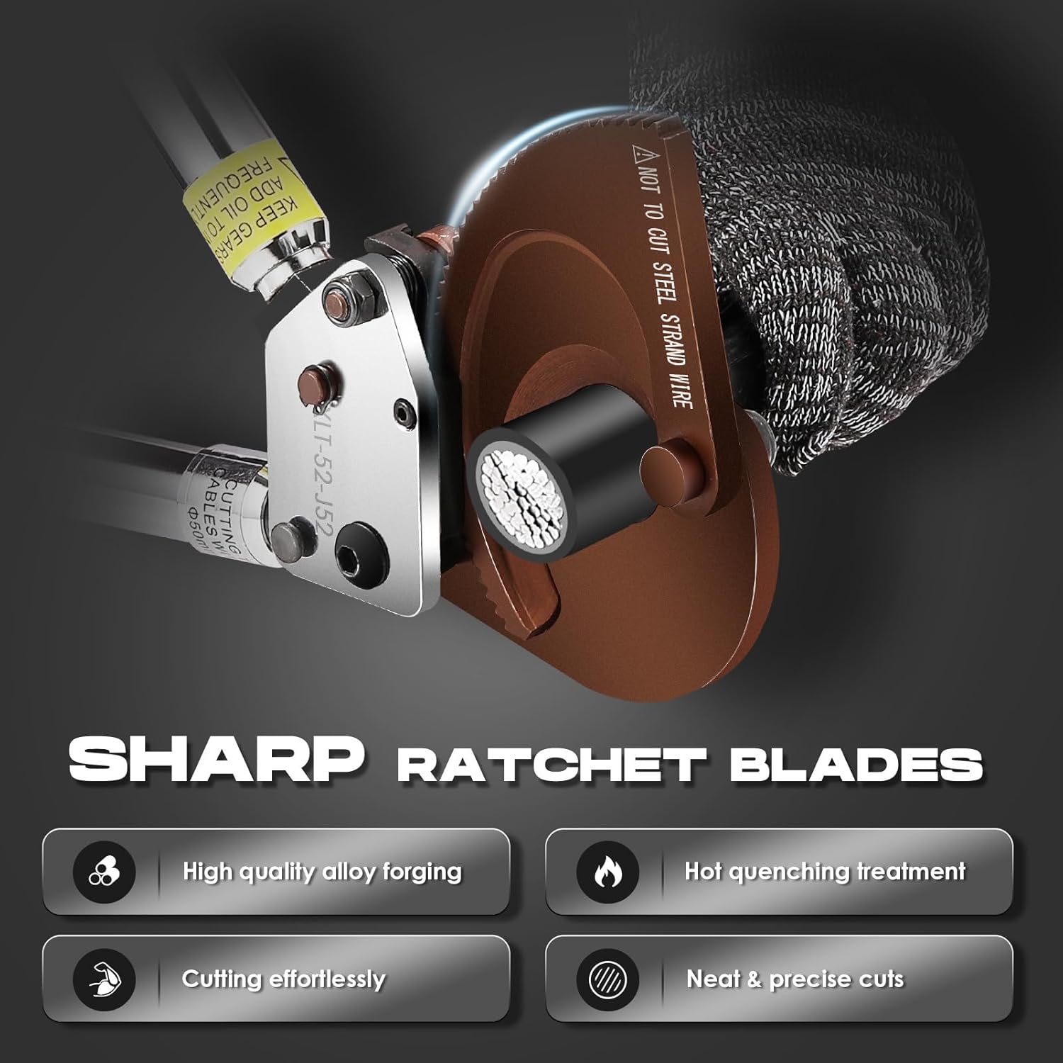 NEWTRY Taglierina Cavi a Cricchetto 500mm² - immagine 3