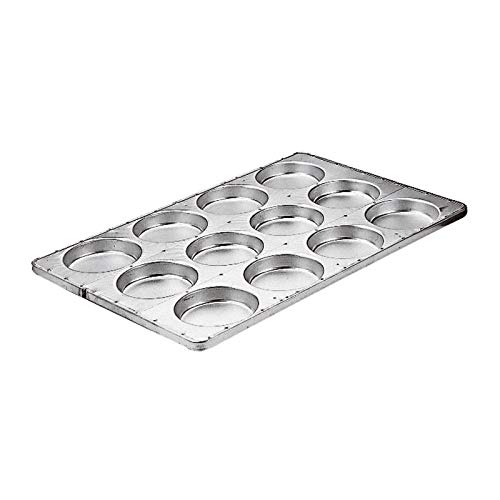 Paderno 41752-12 Teglia per Focaccine 12 Pezzi, Alluminio