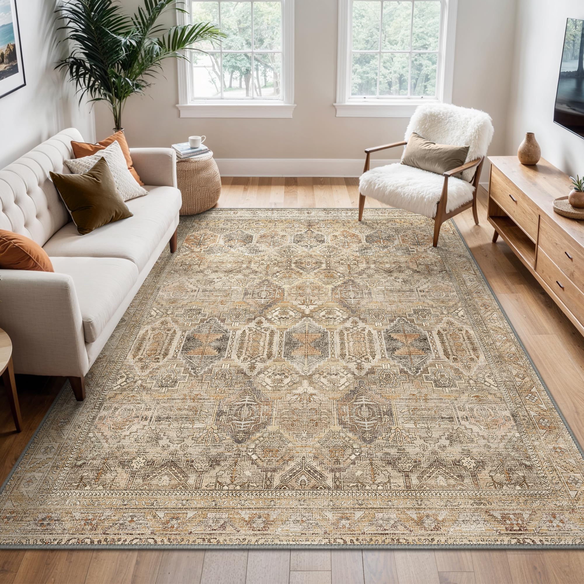 Tappeto Salotto Vintage Persiano 150x210 cm, Brunastro