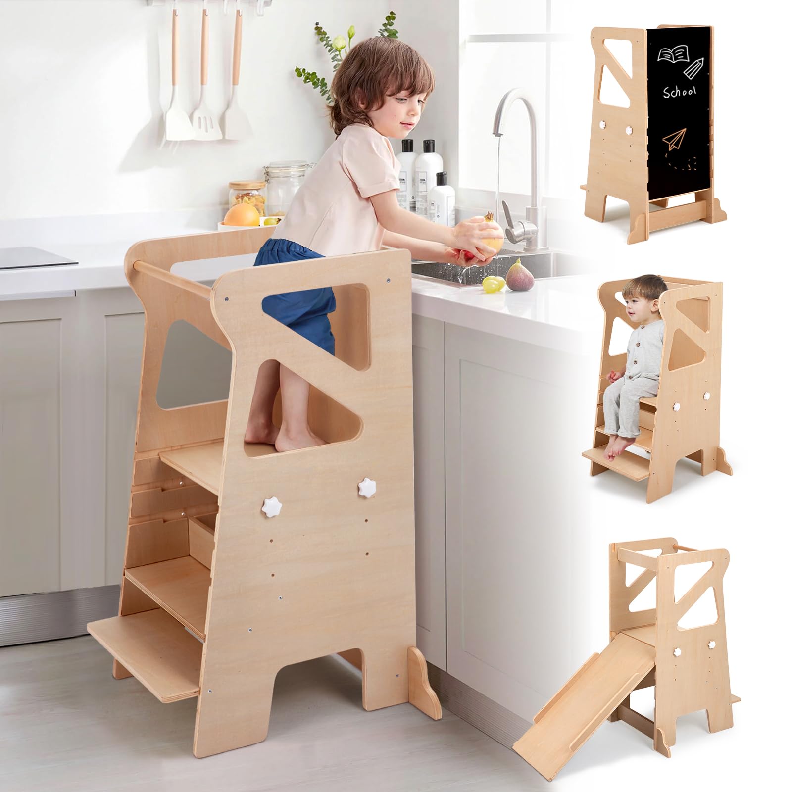 Labebe Torre di Apprendimento Montessori 4 in 1