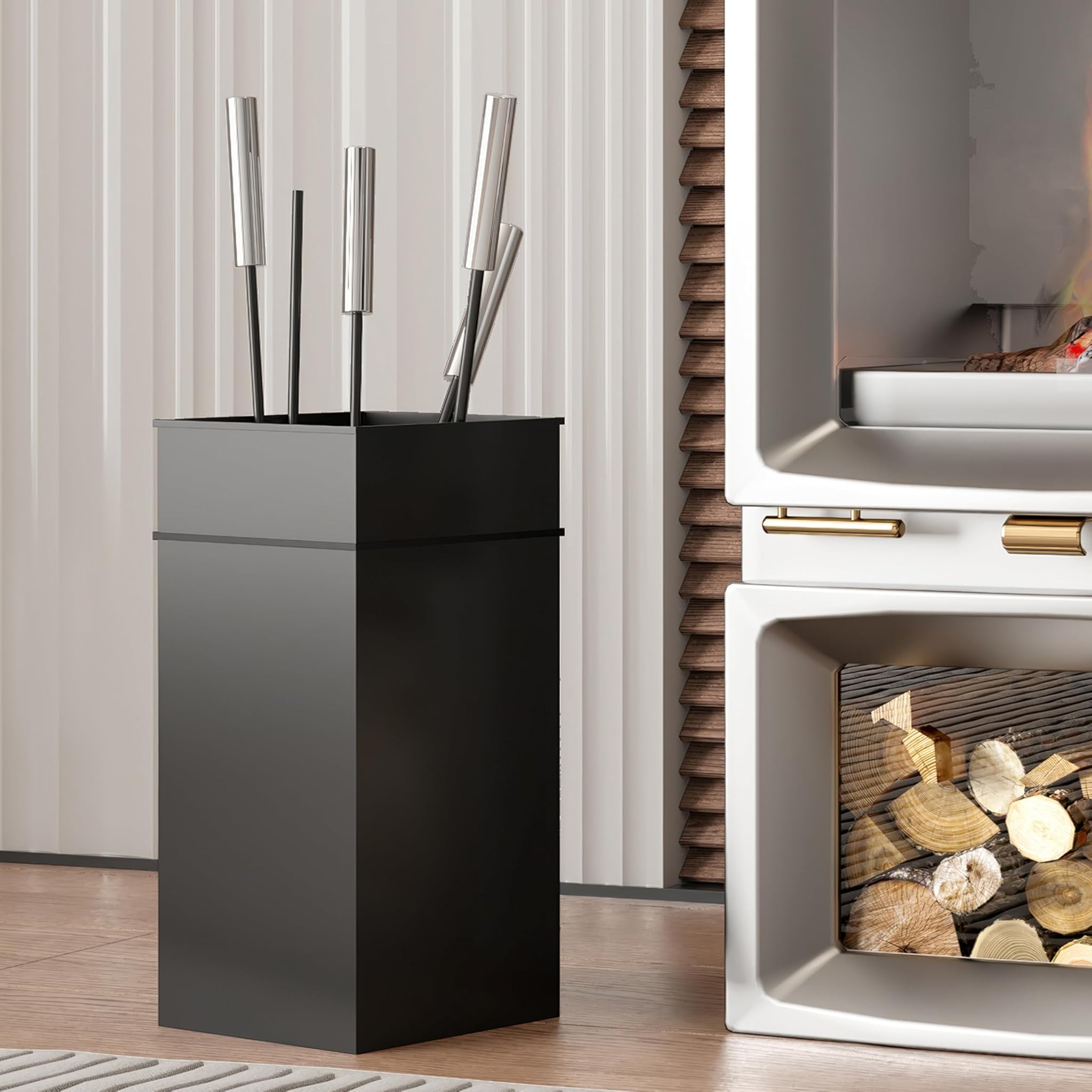 Kingson Set Strumenti per Camino con Manici Acciaio Inox