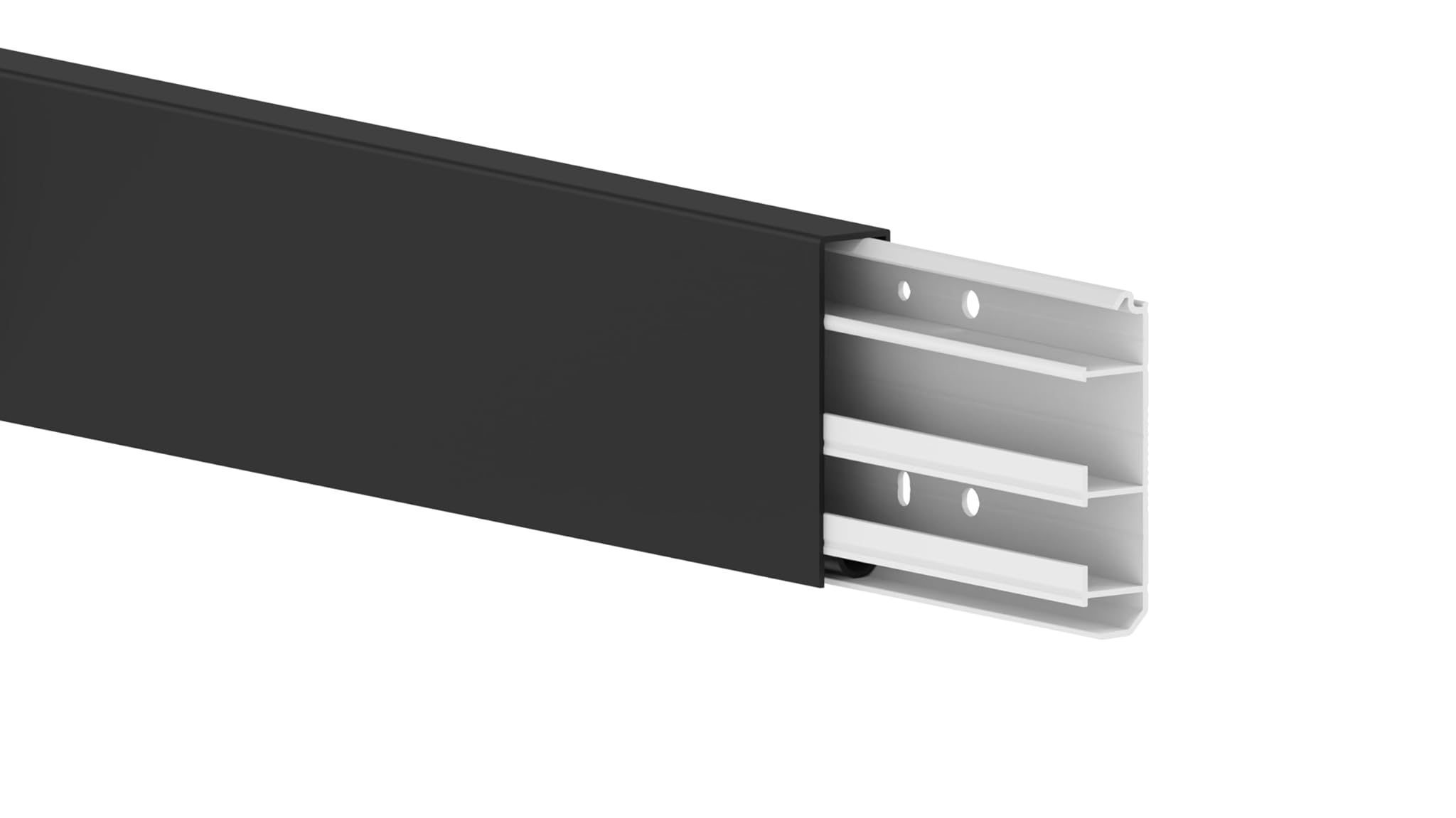 Cable Coach - Battiscopa con Canalina per Cavi 80mm, Nero