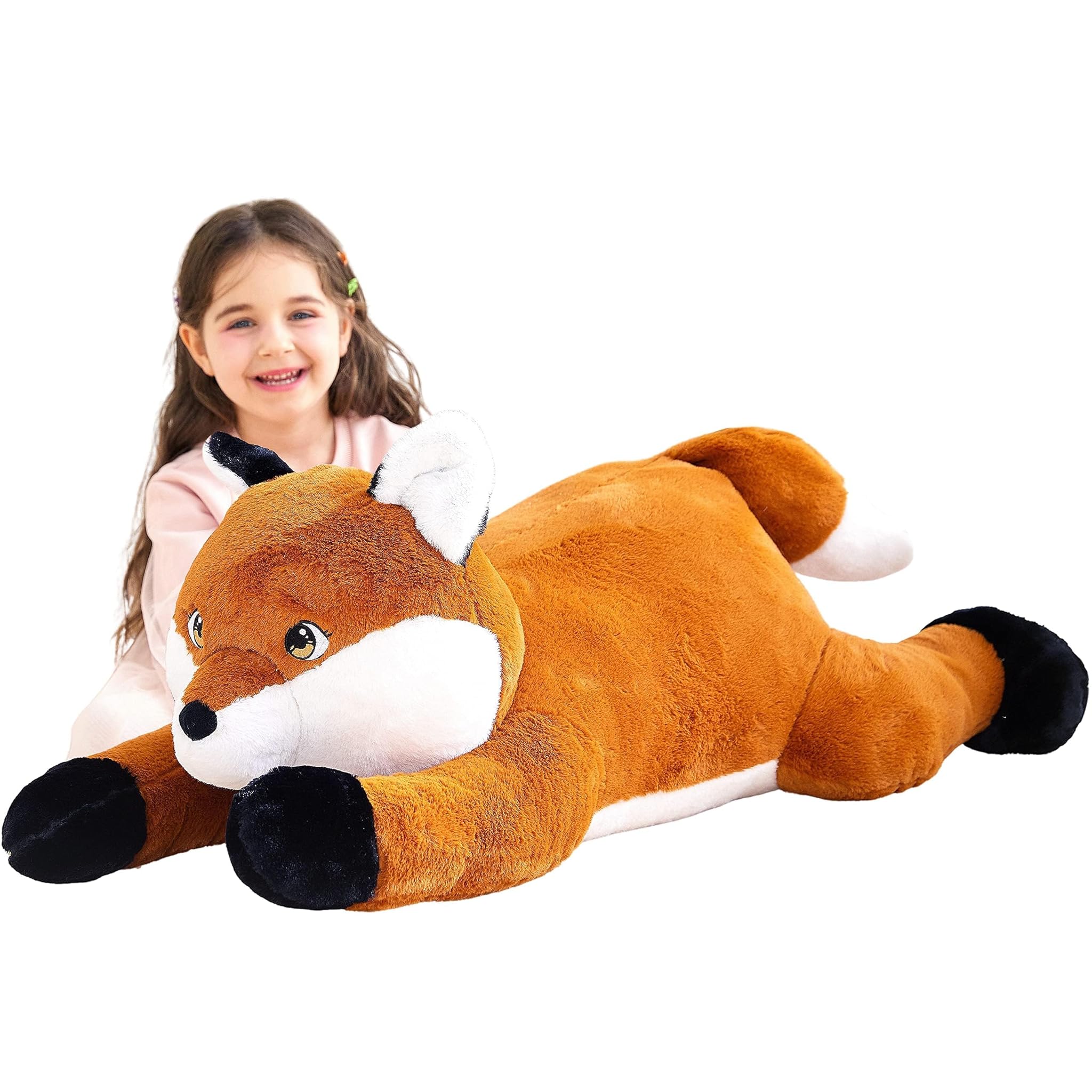 IKASA Volpe Peluche Gigante Morbido 78cm, Rosso