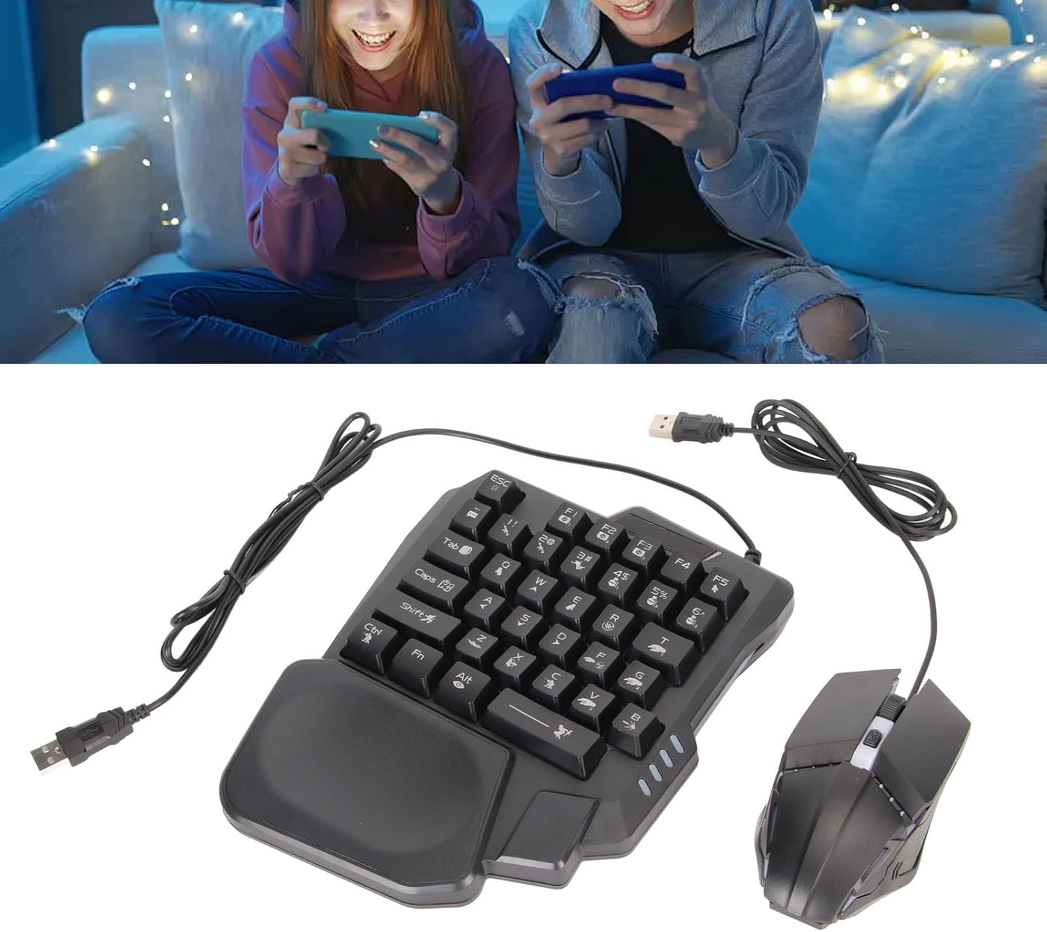 TZ 007 Tastiera Mouse USB Tipo C Splitter Combo - immagine 5