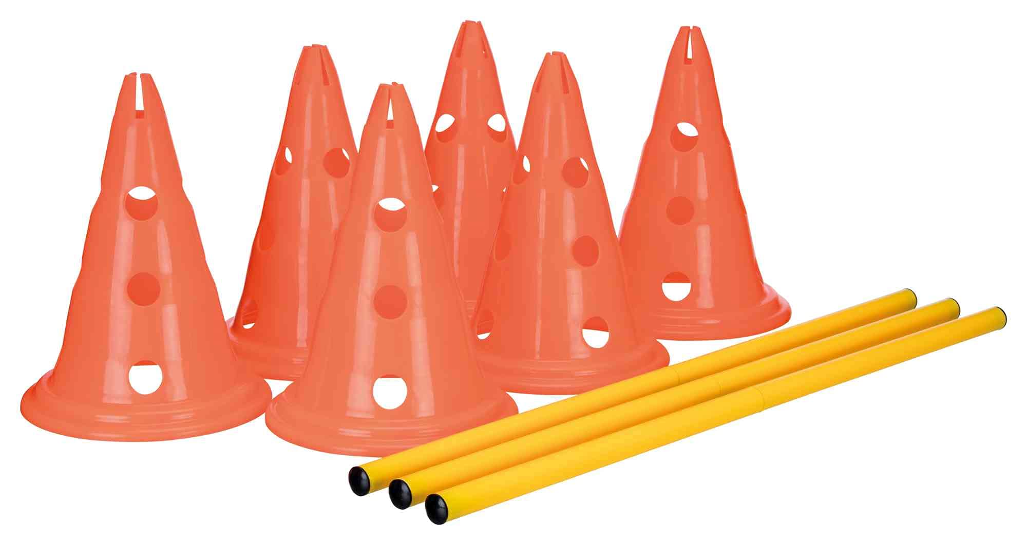 Trixie Lot de 3 Activités d'obstacle - Ø 23 x 30 cm - 78 cm - Orange et Jaune - pour Chien - 1250 g