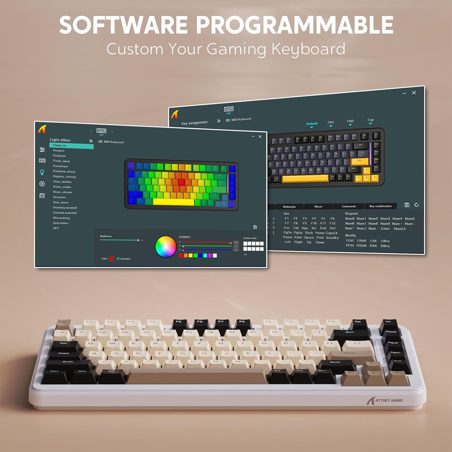 Attack Shark M86 Gasket Tastiera Meccanica 75% Tri-Mode - immagine 8