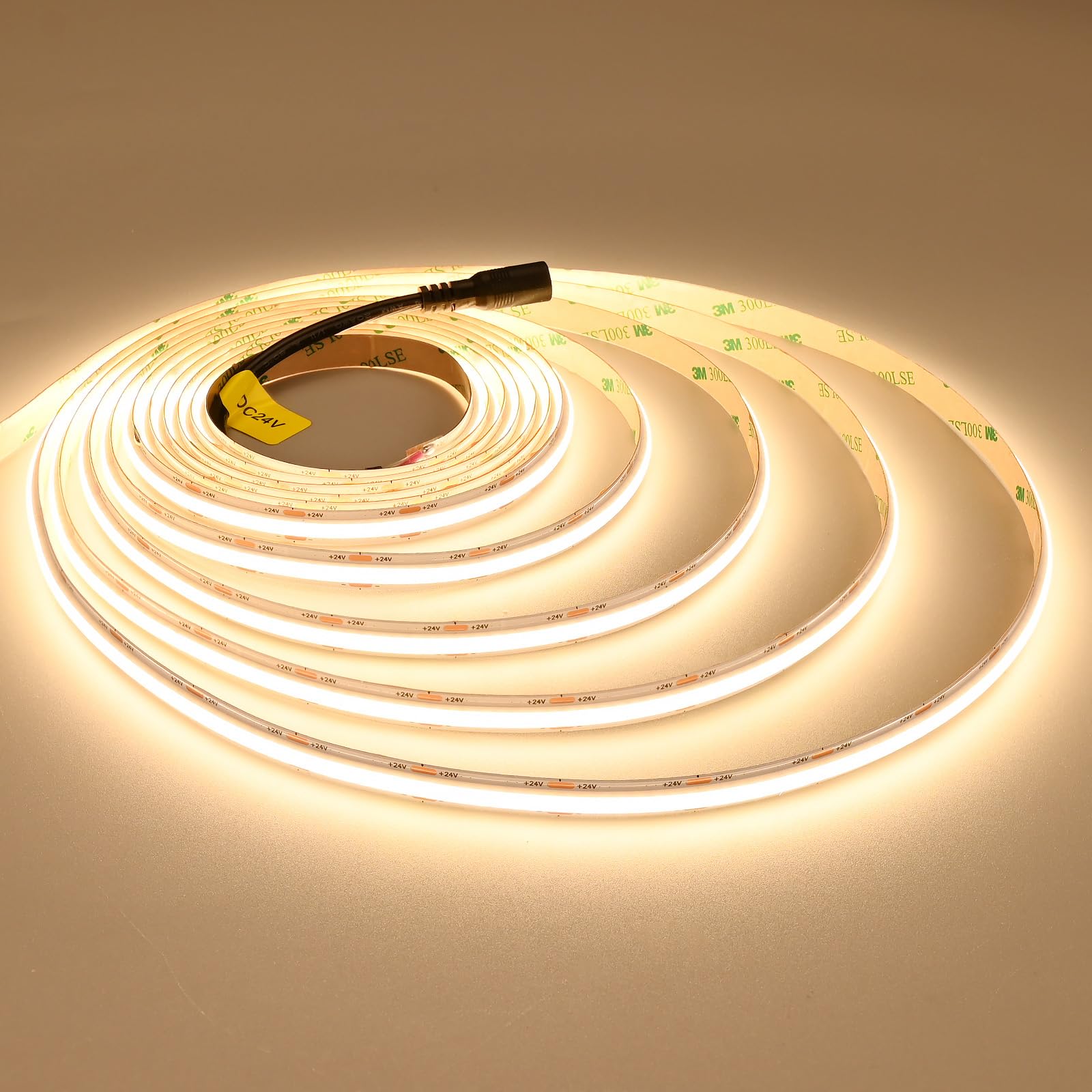 Joylit Striscia LED COB 24V 5M 3000K Alta Luminosità