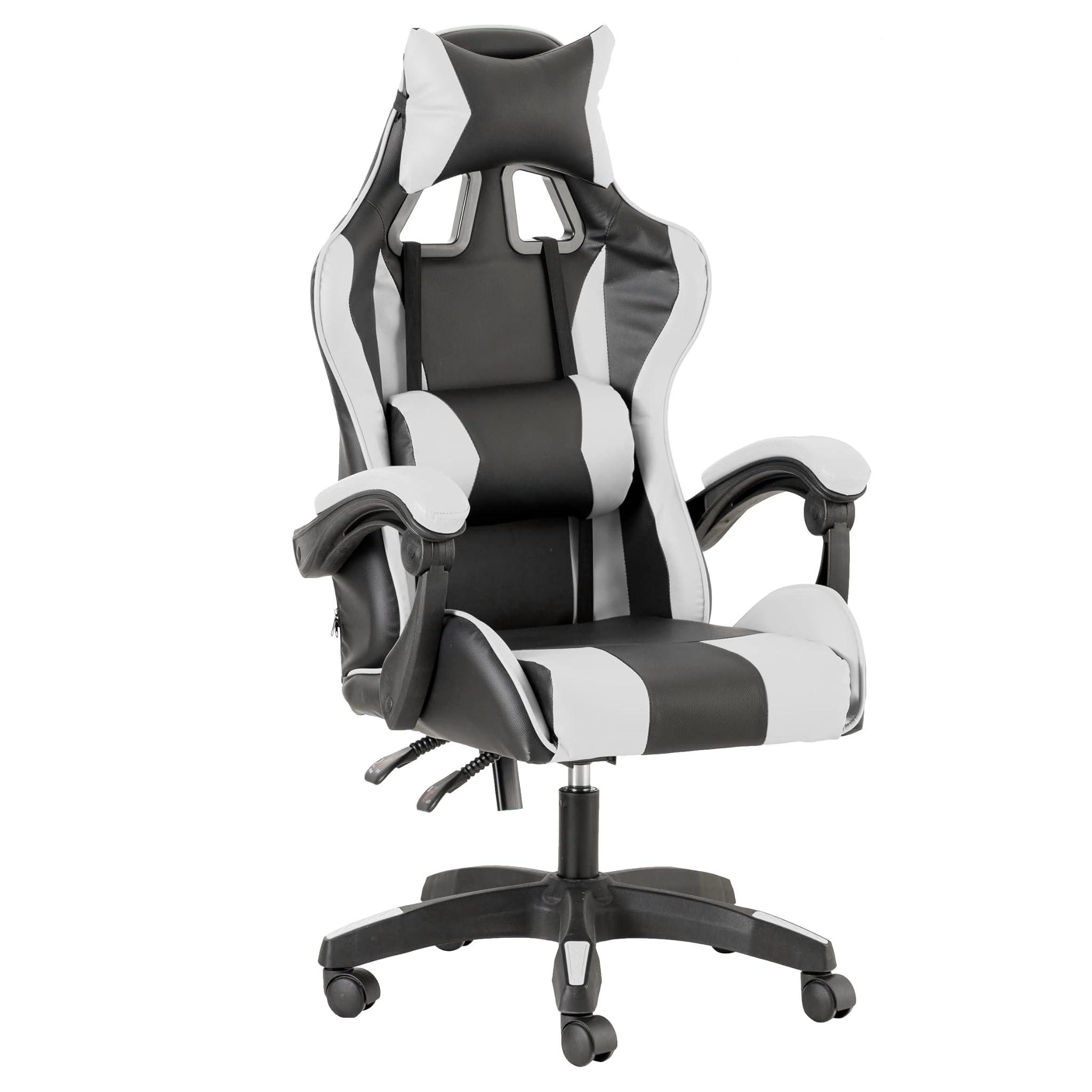 Baroni Home Sedia da Gaming Ergonomica, Bianca