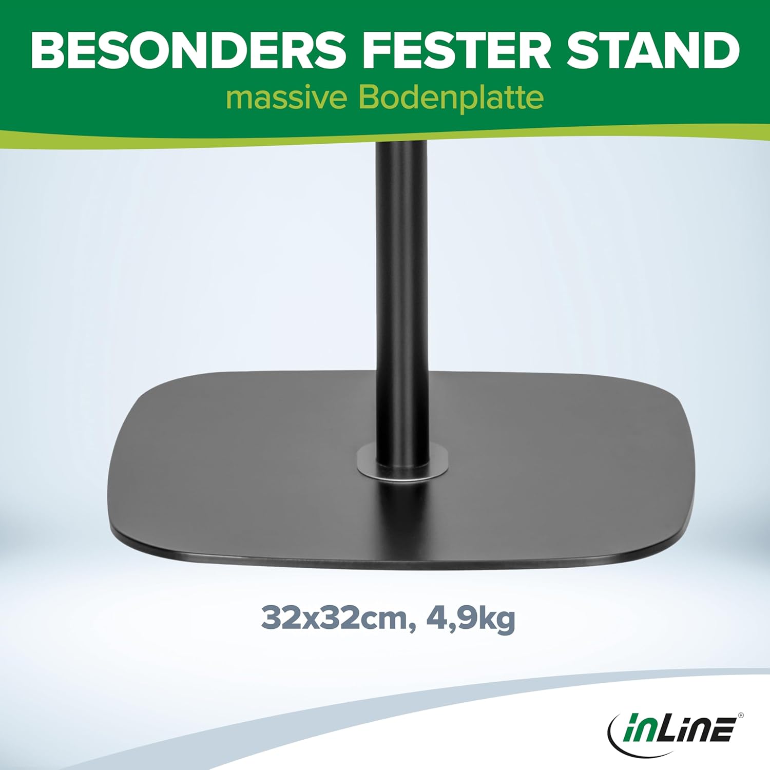 Inline Supporto Tablet Universale con Base in Metallo, Nero - immagine 3